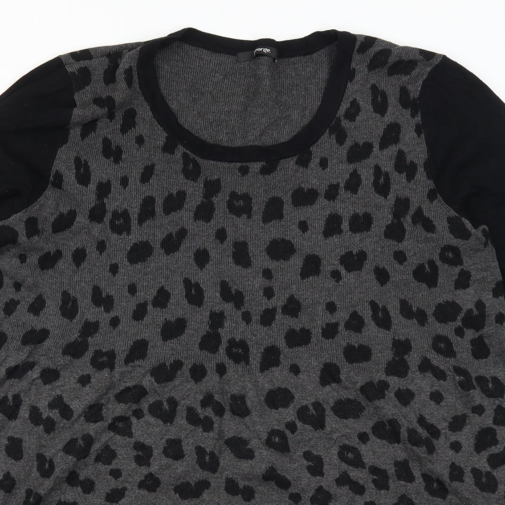 George Womens Grey Animal Print  Jumper Dress  Size 22