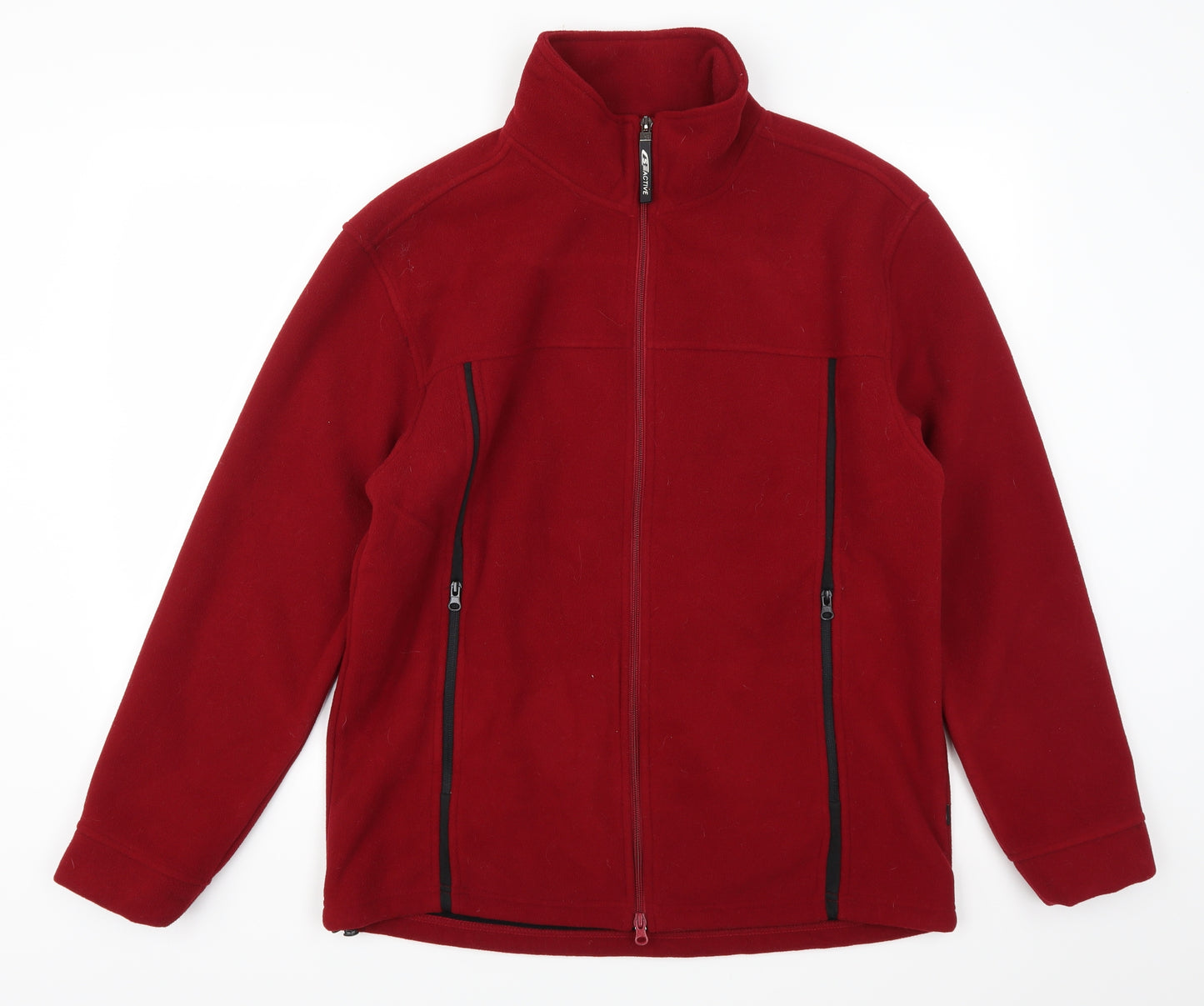 Active Sportswear Mens Red  Fleece Jacket Coat Size M