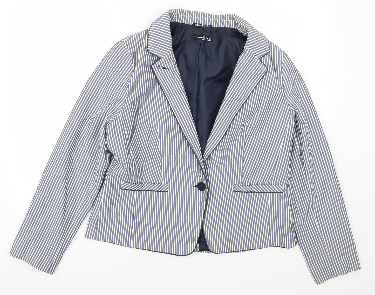 Atmosphere Womens Blue Striped  Jacket Blazer Size 16