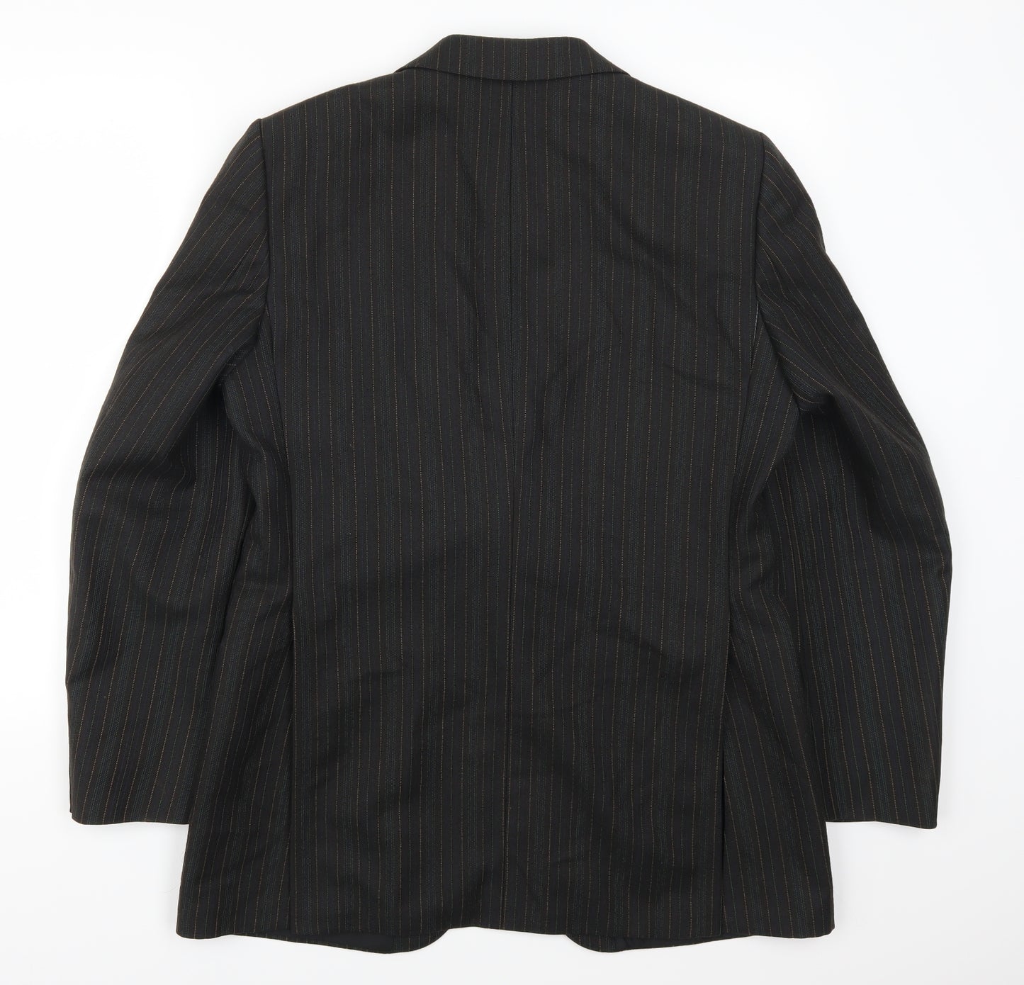 Campbell Brown Mens Green Striped  Jacket Suit Jacket Size 40