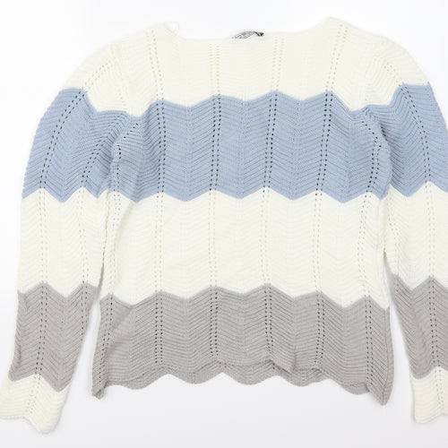 Select Womens Multicoloured Striped  Pullover Jumper Size 16