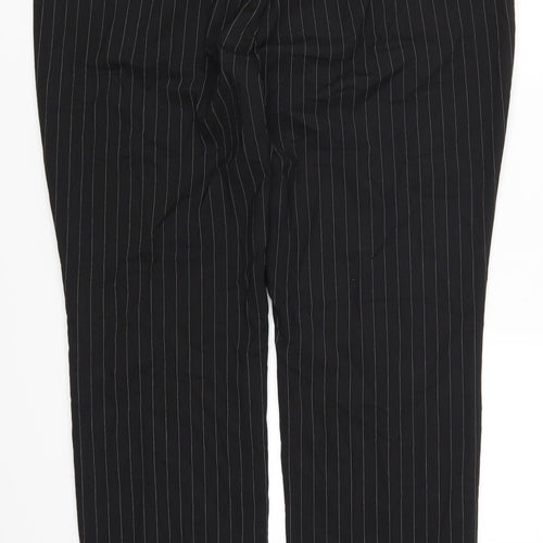 Very Womens Black Striped  Trousers  Size 18 L32 in