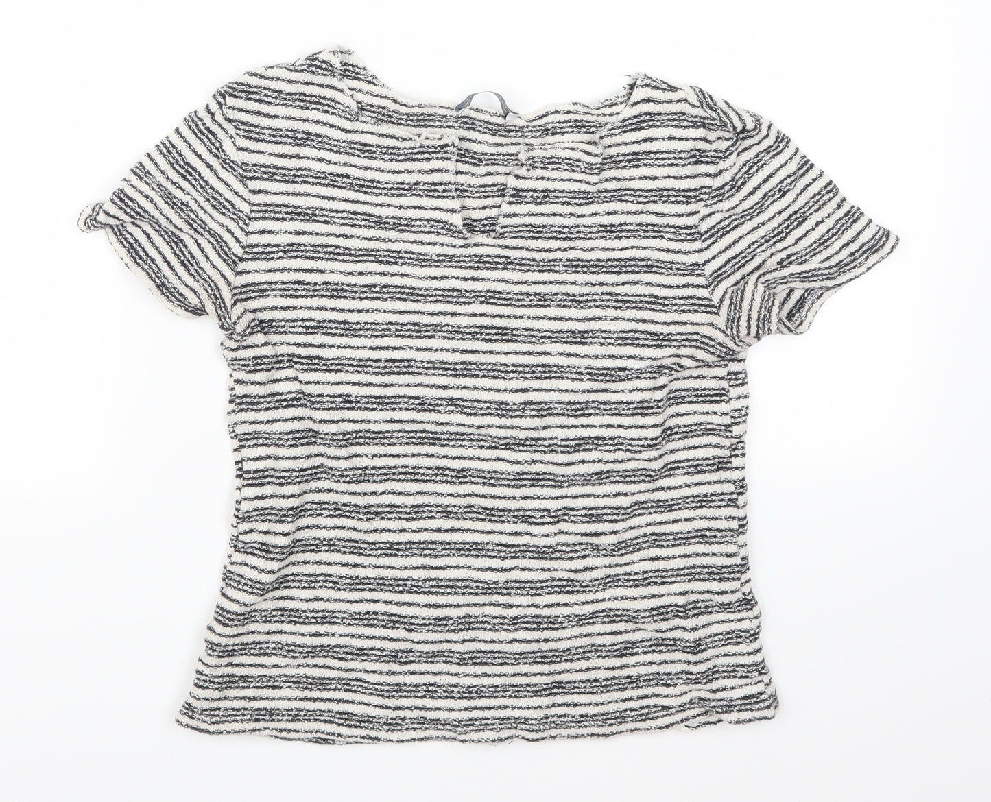 Zara Womens Grey Striped  Basic T-Shirt Size S