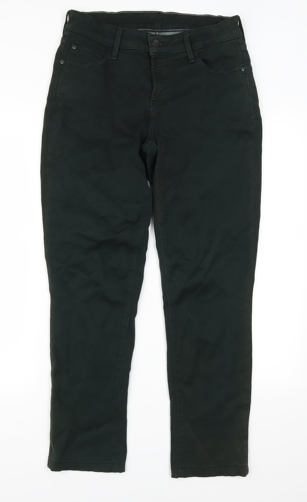 NYJD Womens Green  Denim Straight Jeans Size 8 L29 in