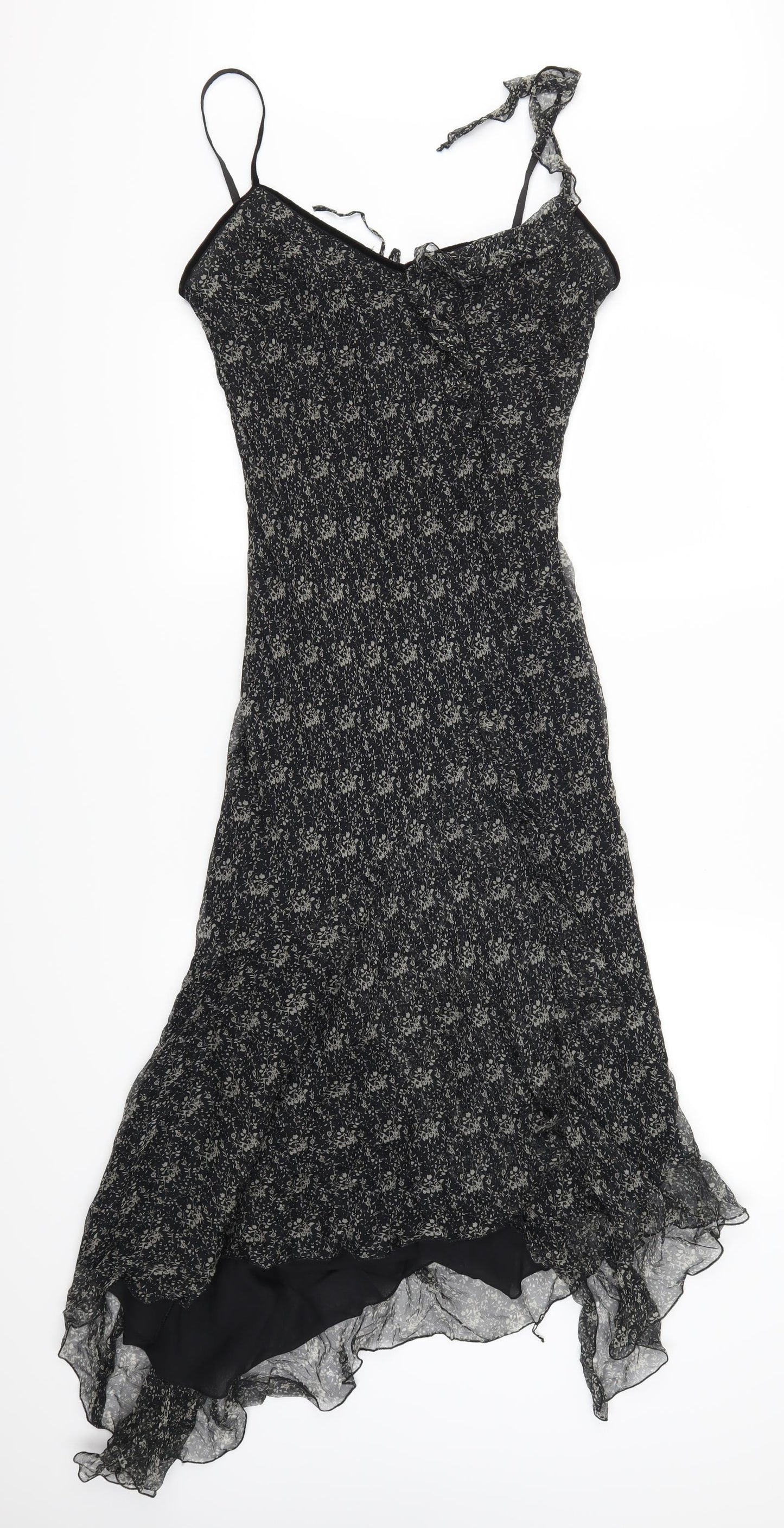 Zara Womens Black Floral  Fit & Flare  Size 12