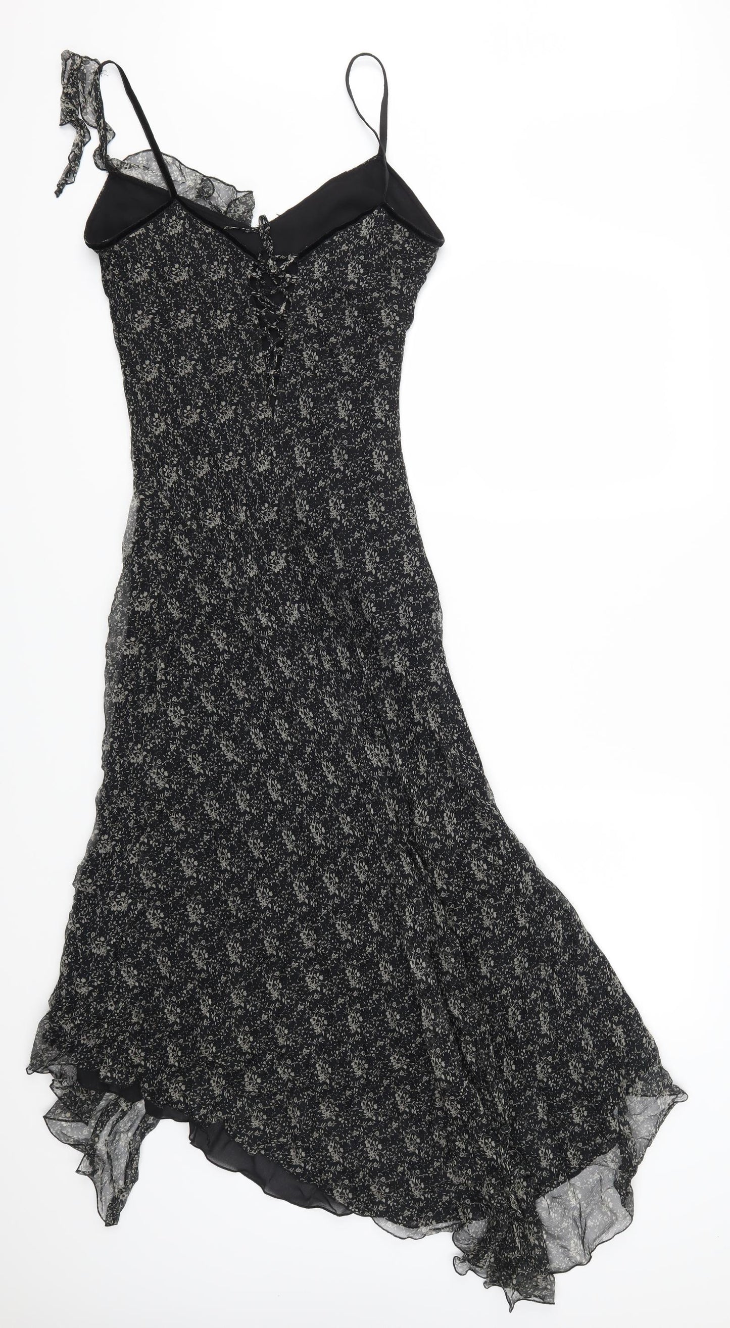 Zara Womens Black Floral  Fit & Flare  Size 12