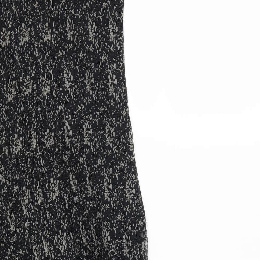 Zara Womens Black Floral  Fit & Flare  Size 12