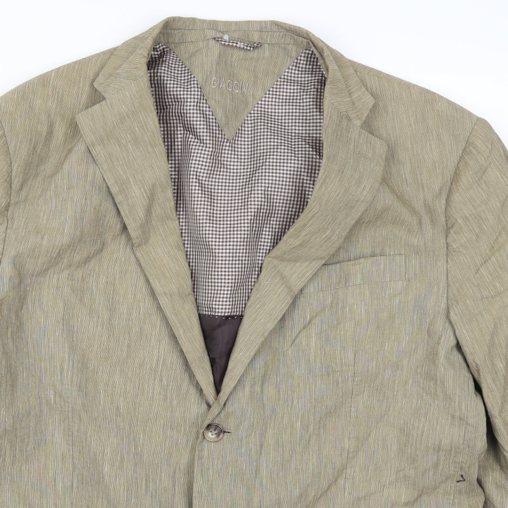 Biaccini Mens Beige   Jacket Suit Jacket Size 46