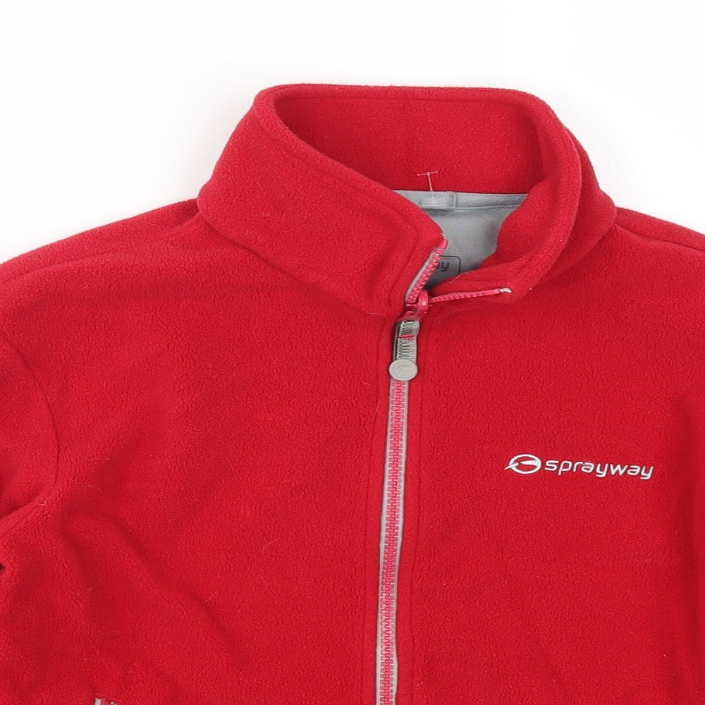Sprayway Girls Red  Fleece Jacket  Size 6-7 Years