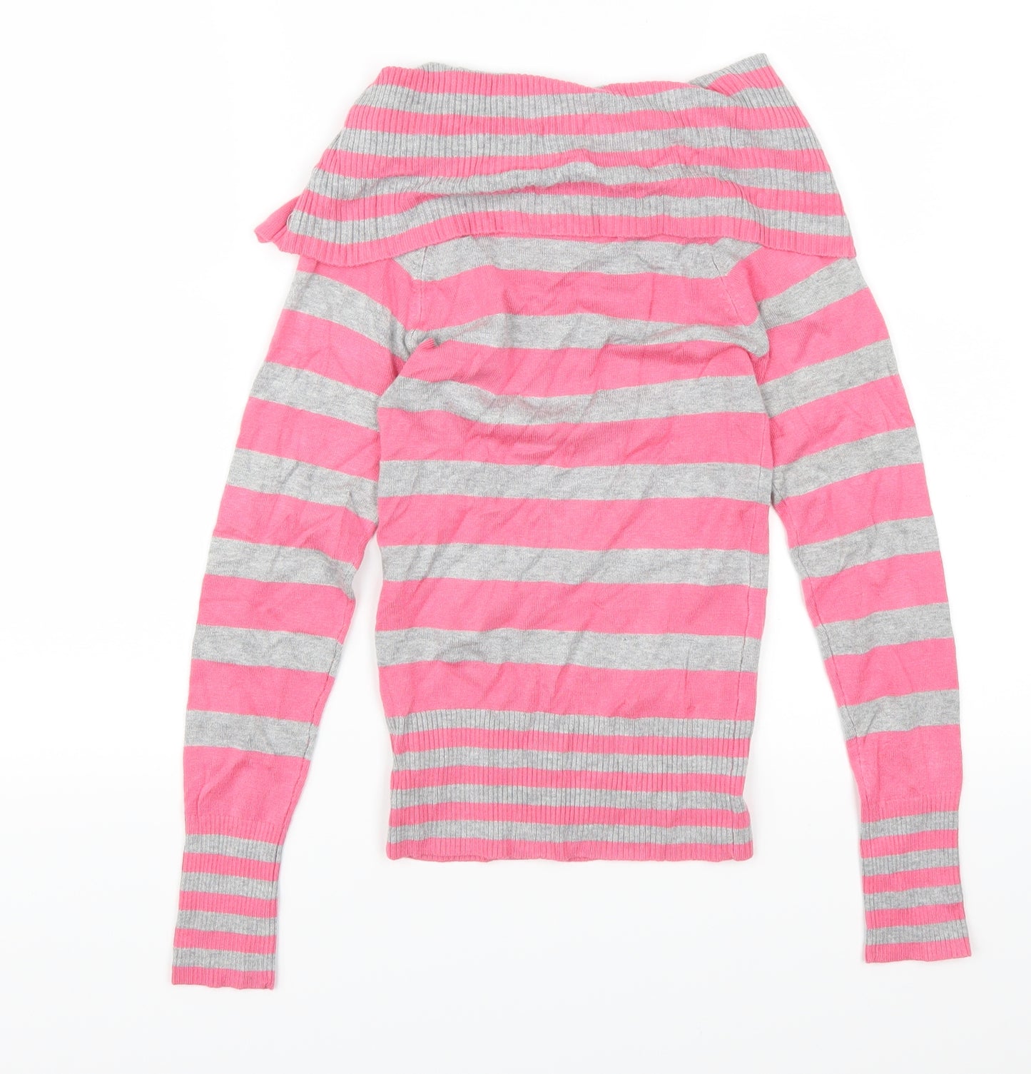 Tammy Girls Pink Striped  Pullover Jumper Size 12-13 Years
