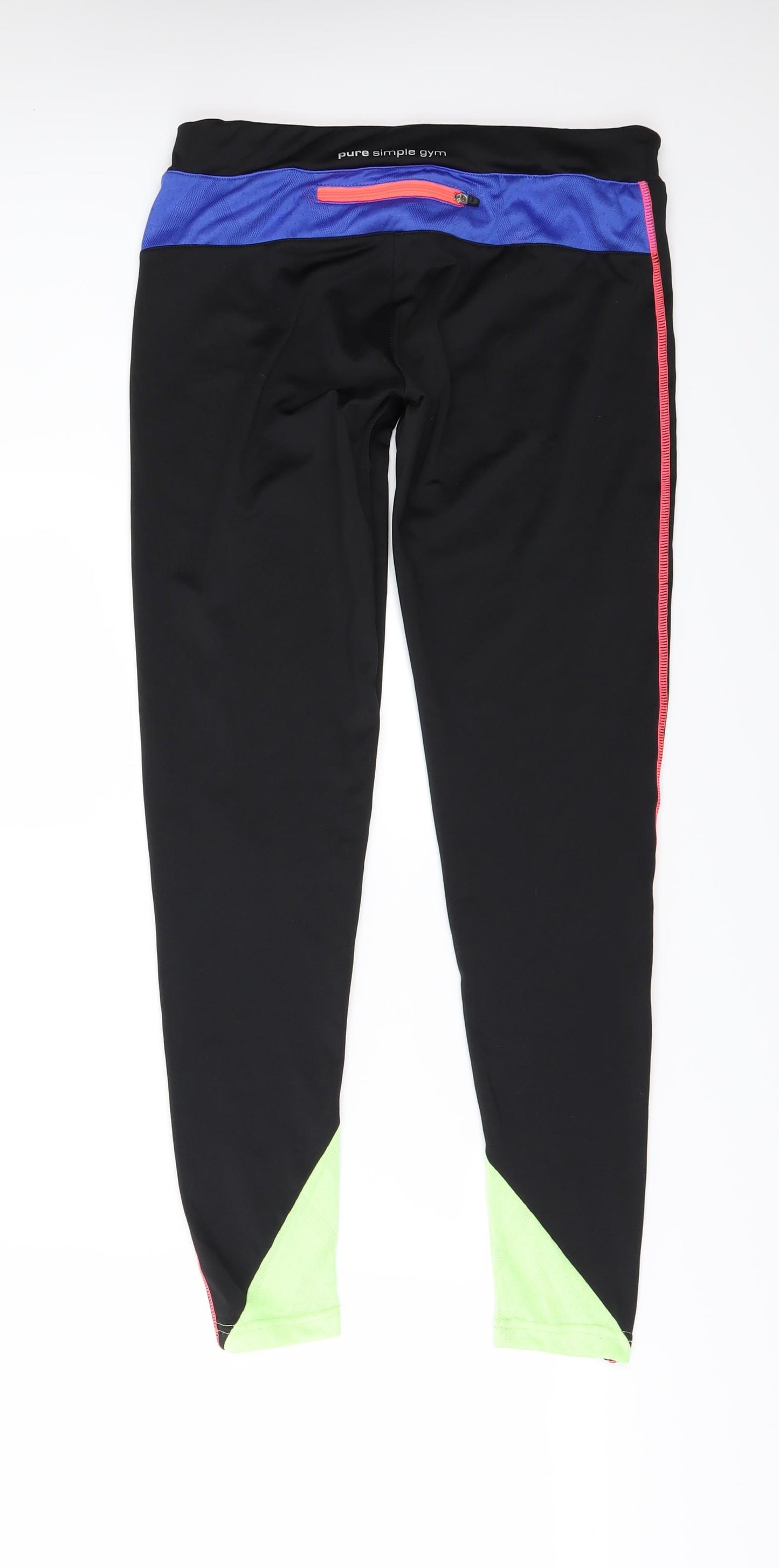 PURE SIMPLE GYM Womens Black   Capri Leggings Size 8 L28 in