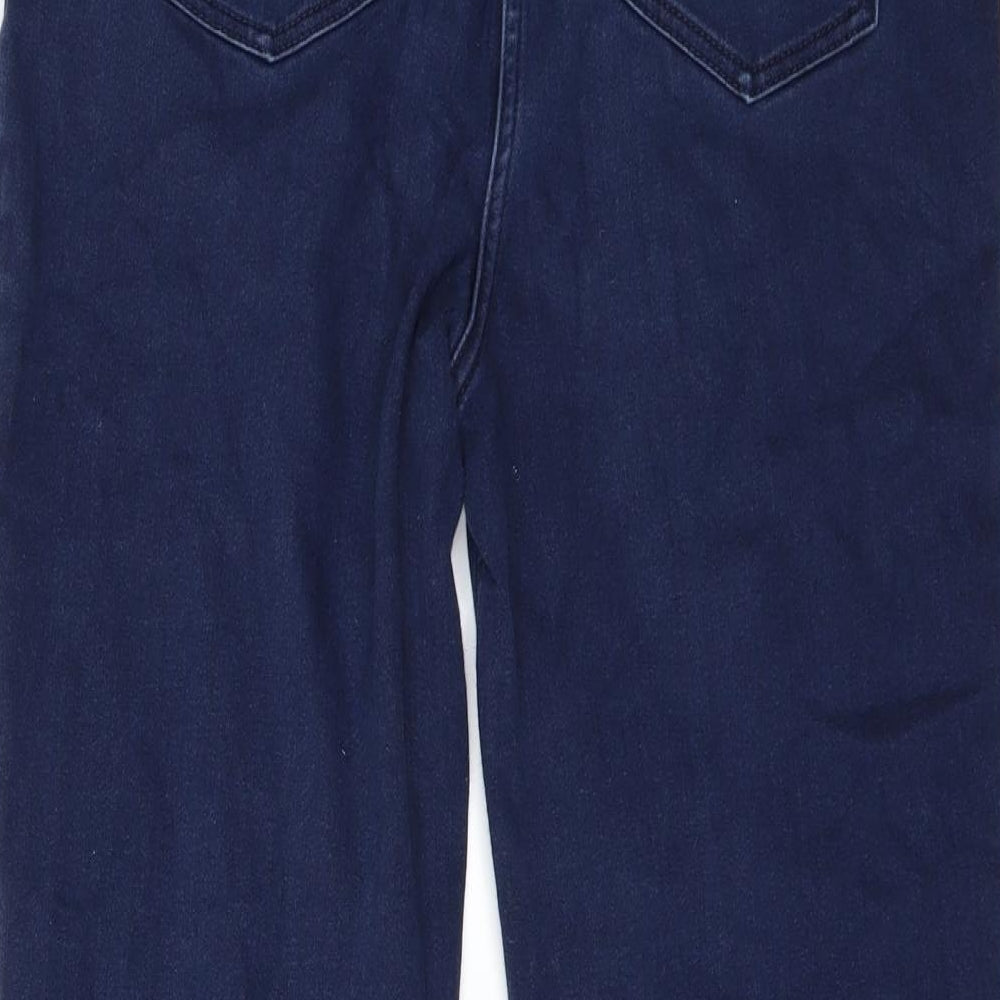 Marks and Spencer Womens Blue  Denim Straight Jeans Size 14 L27 in