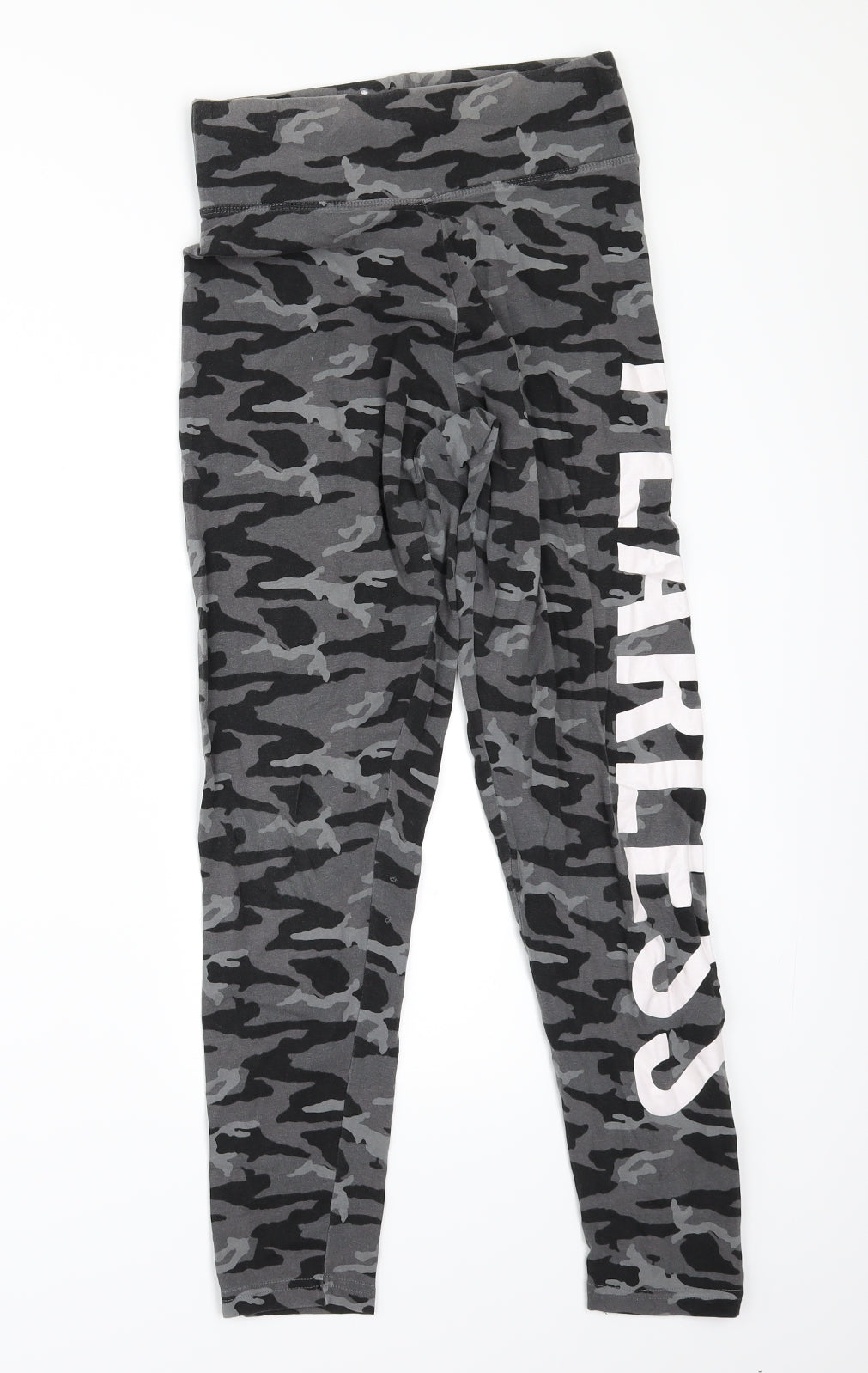 Golddigga Womens Grey Camouflage  Carrot Leggings Size 8 L25 in