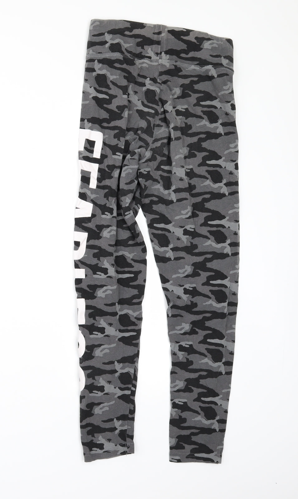 Golddigga Womens Grey Camouflage  Carrot Leggings Size 8 L25 in