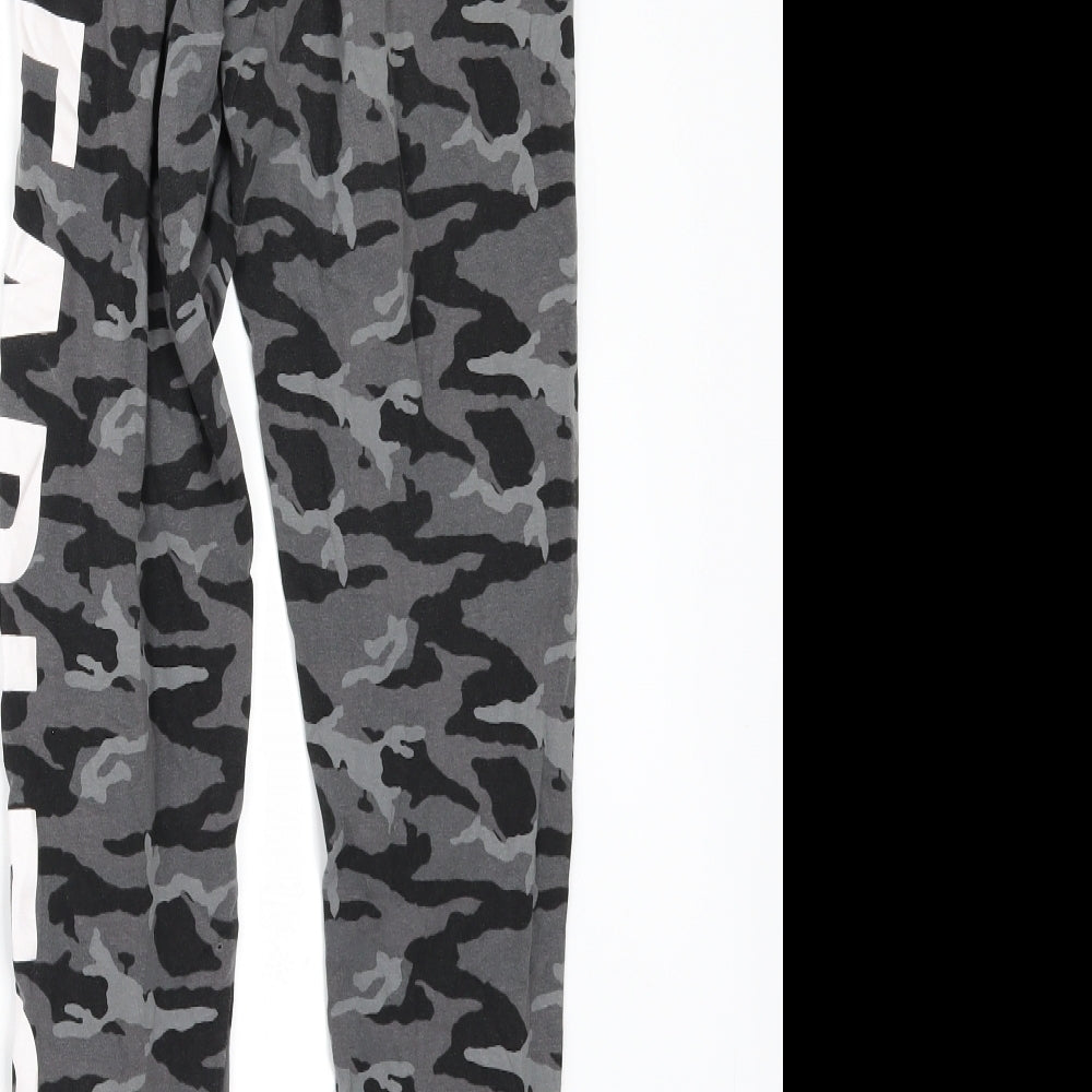 Golddigga Womens Grey Camouflage  Carrot Leggings Size 8 L25 in