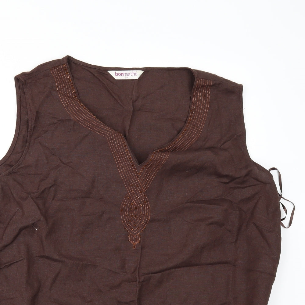 Bonmarché Womens Brown   Tunic Blouse Size 20