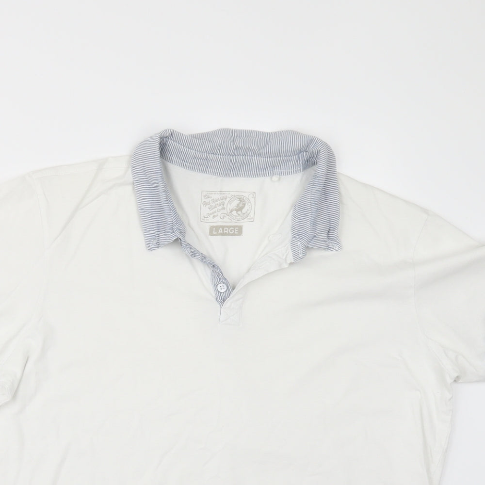 Red Herring Mens White    Polo Size L