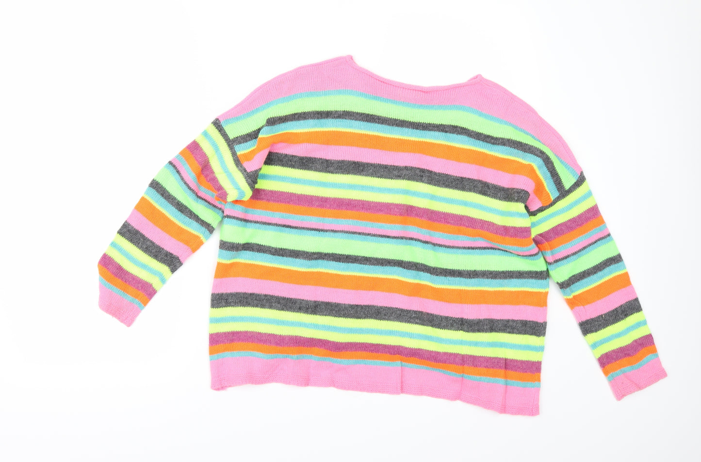 United Colors of Benetton Womens Multicoloured Striped  Pullover Jumper Size XL
