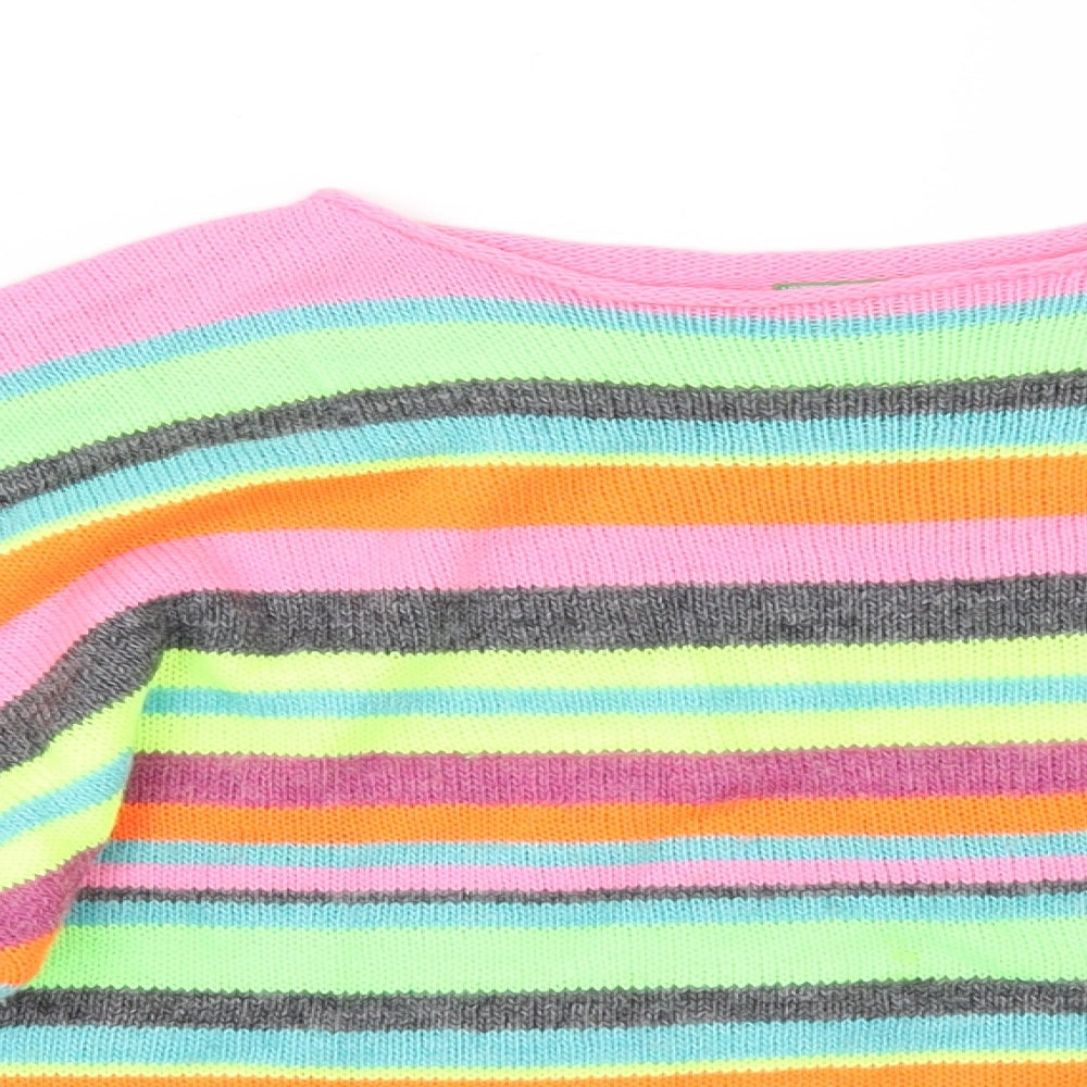 United Colors of Benetton Womens Multicoloured Striped  Pullover Jumper Size XL