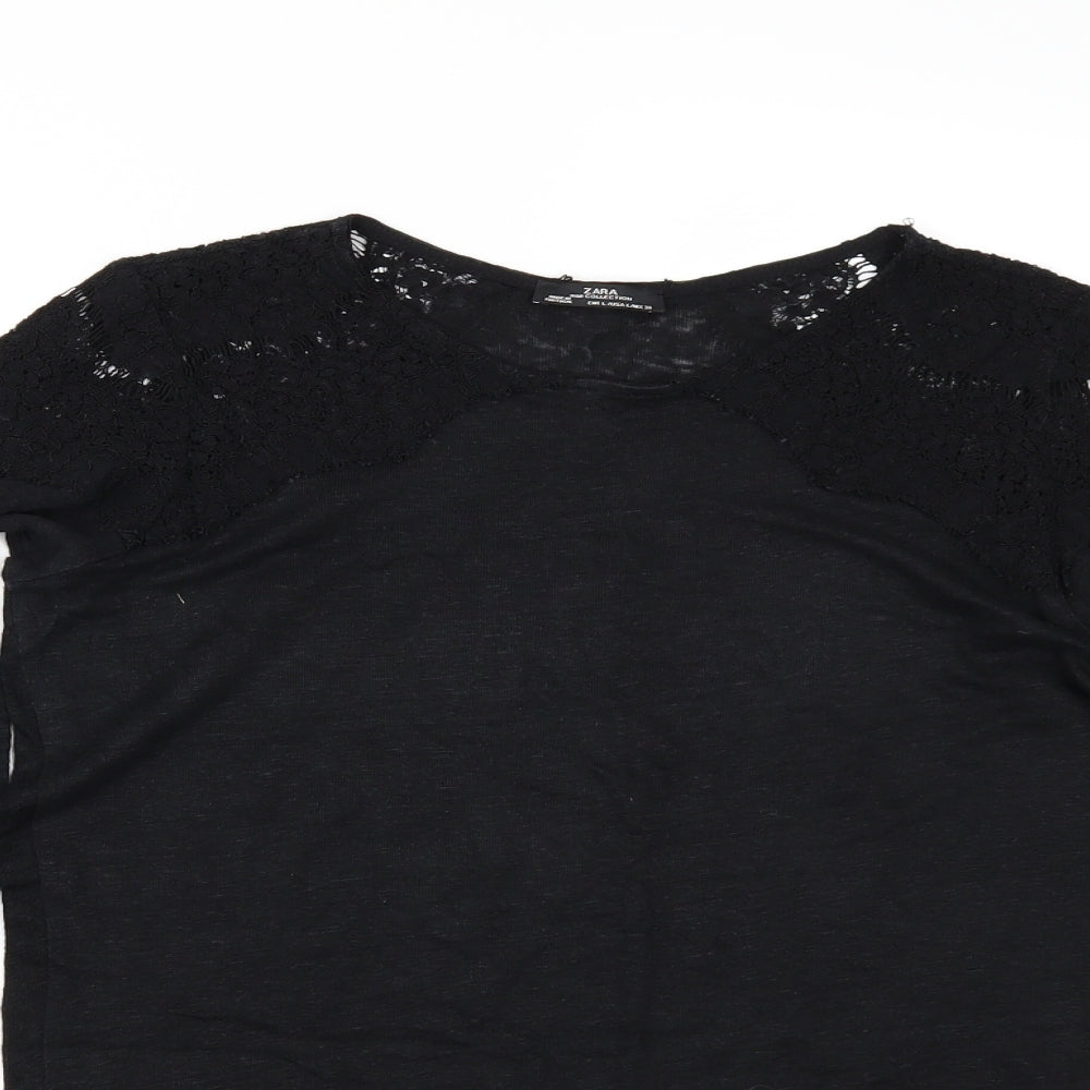 Zara Womens Black   Tunic T-Shirt Size L