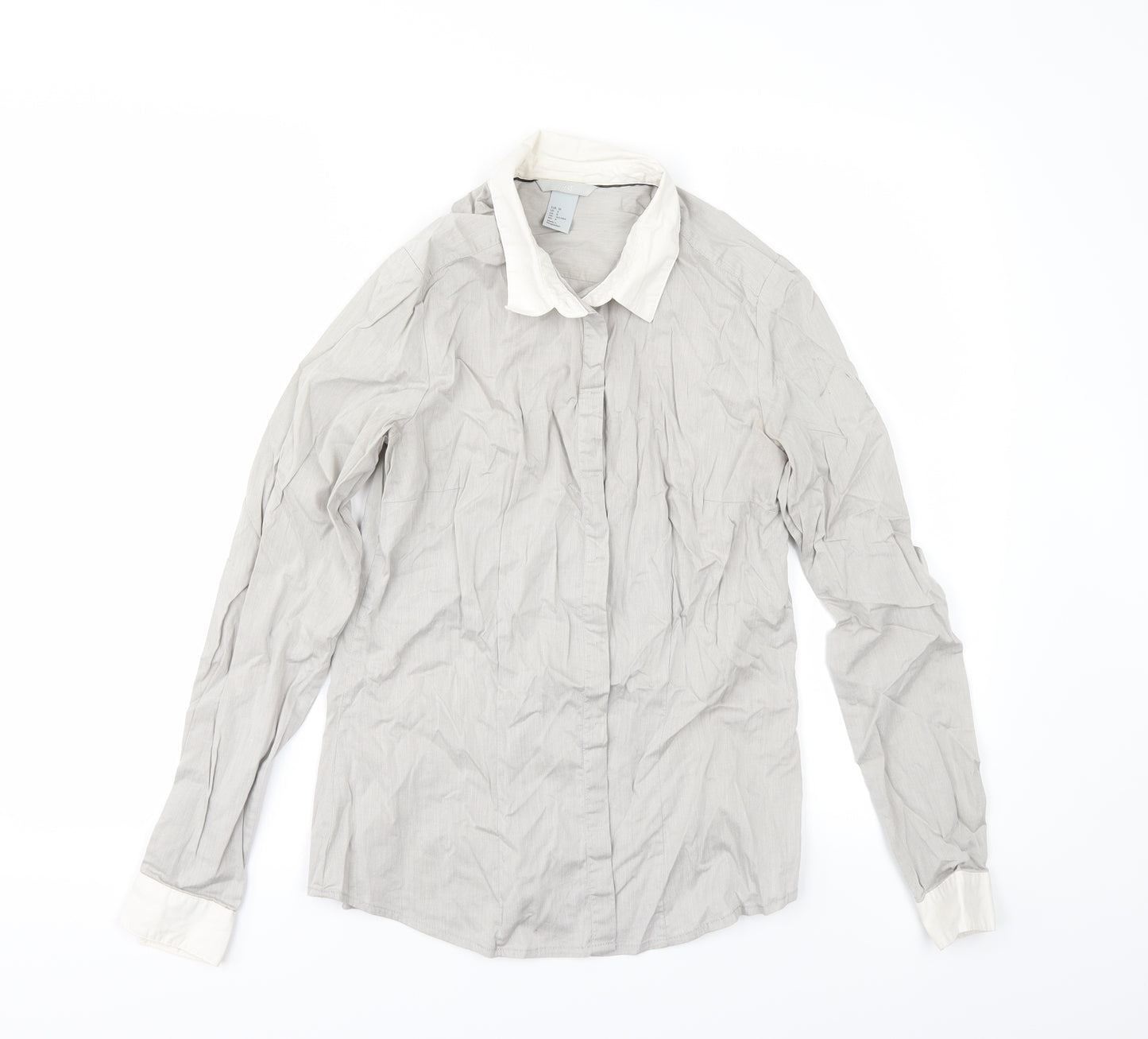 H&M Womens Grey   Tunic Button-Up Size 8