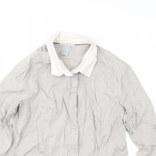 H&M Womens Grey   Tunic Button-Up Size 8