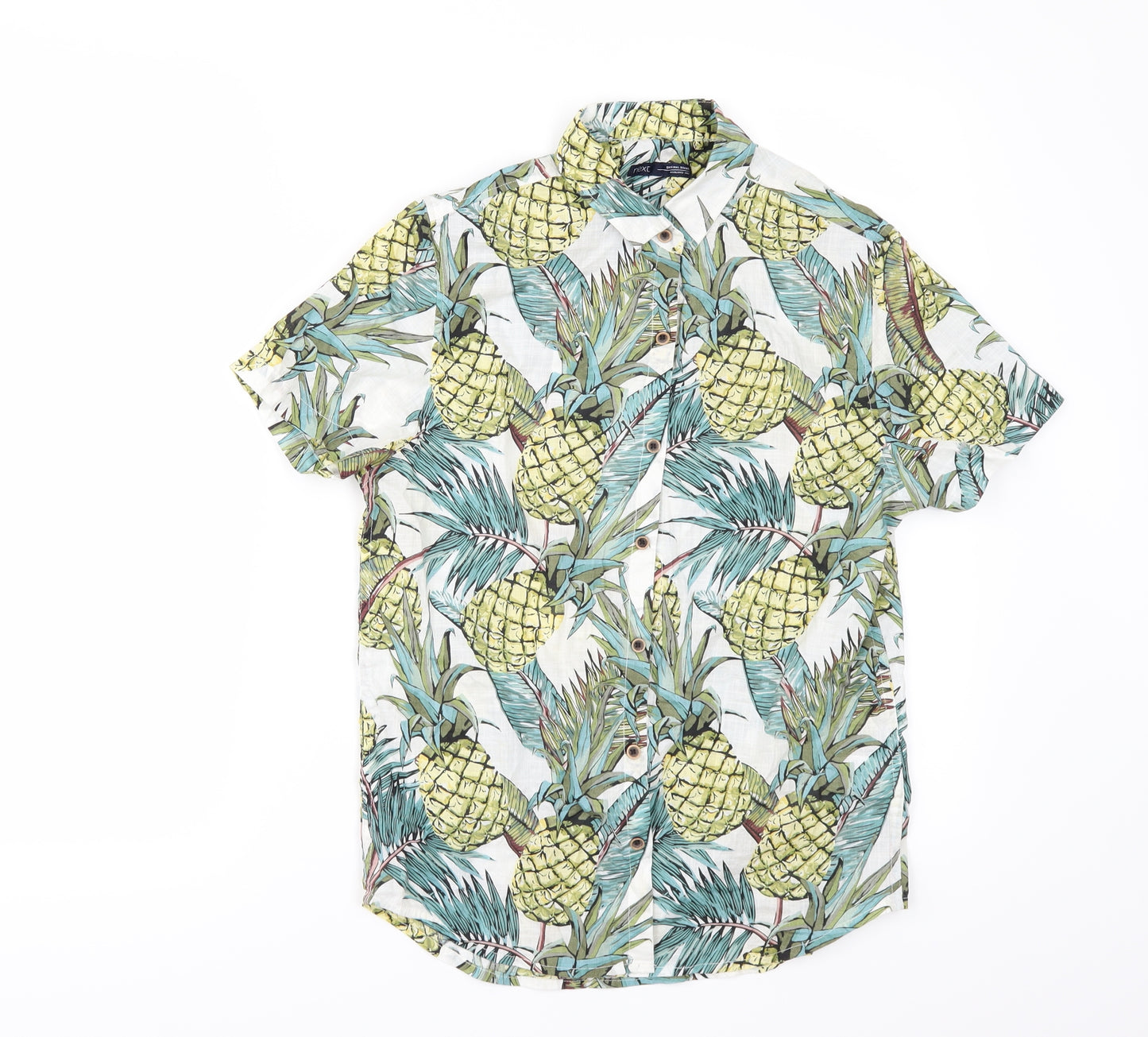 NEXT Boys White Geometric  Basic Button-Up Size 12 Years