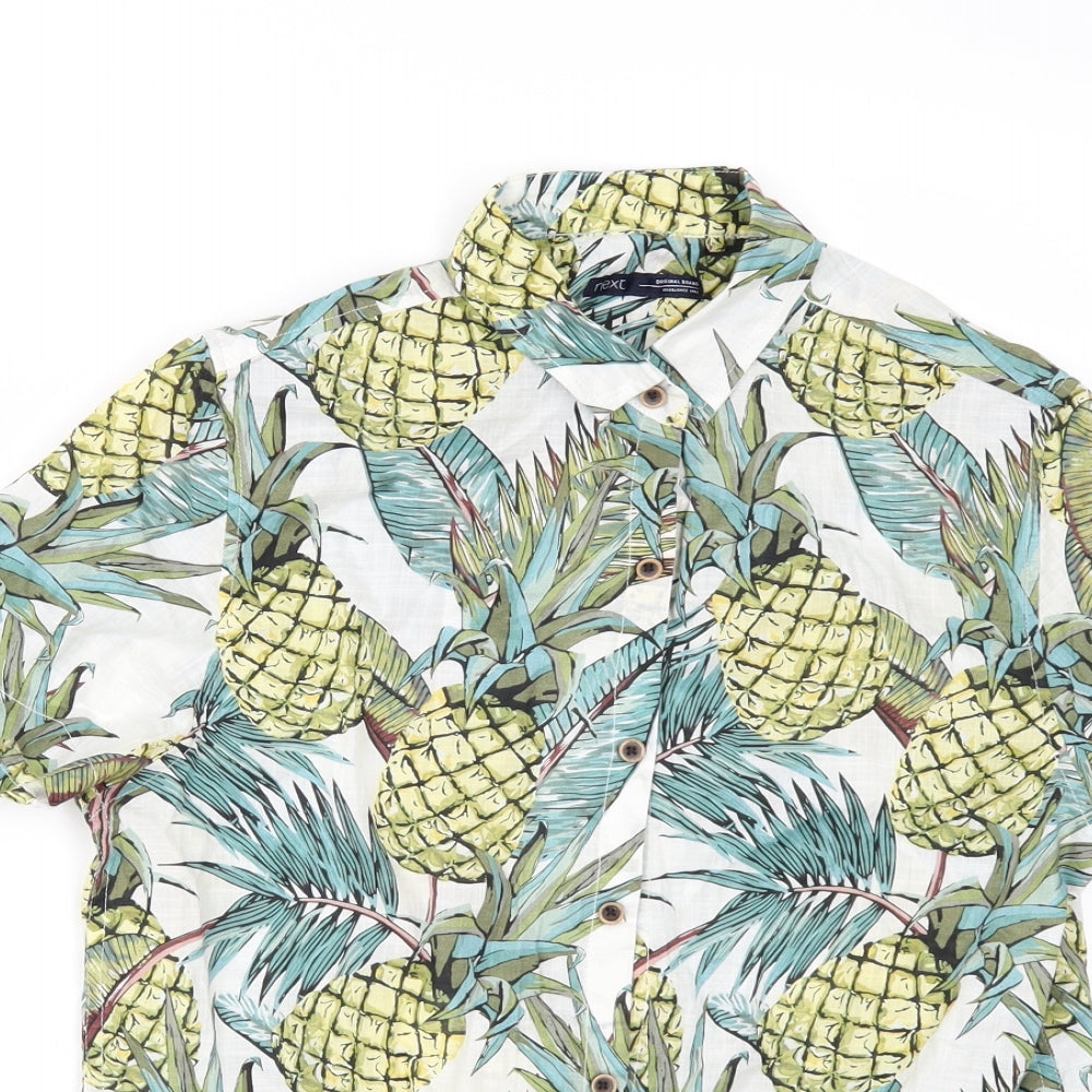 NEXT Boys White Geometric  Basic Button-Up Size 12 Years