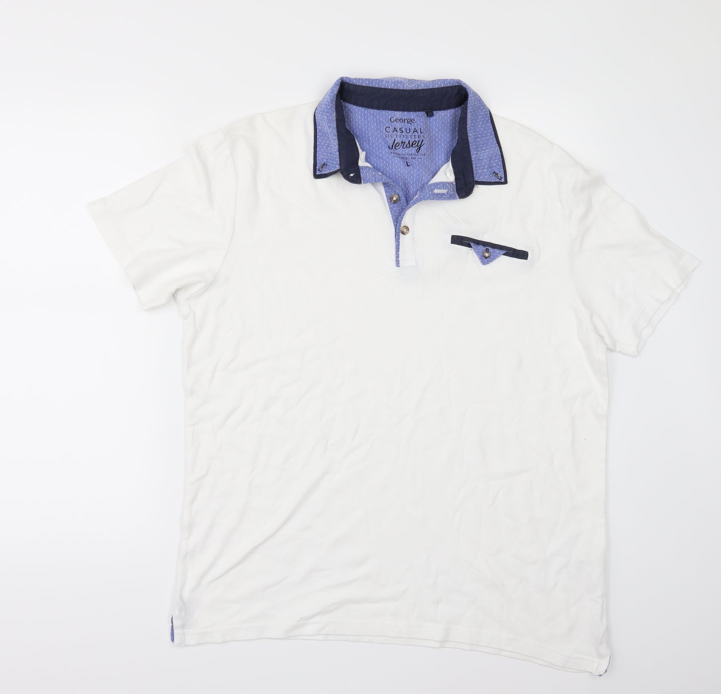George Mens White    Polo Size L