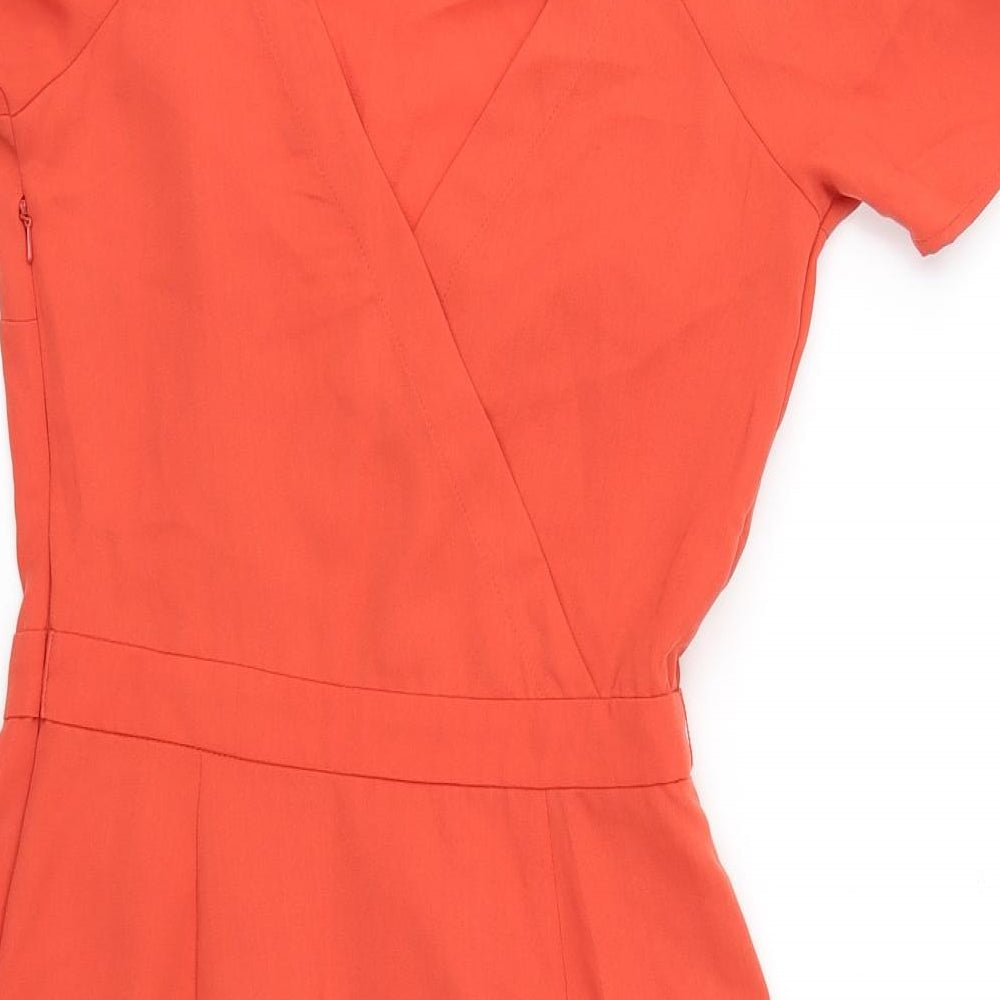 Warehouse Womens Orange   Pencil Dress  Size 10  - Cold shoulder