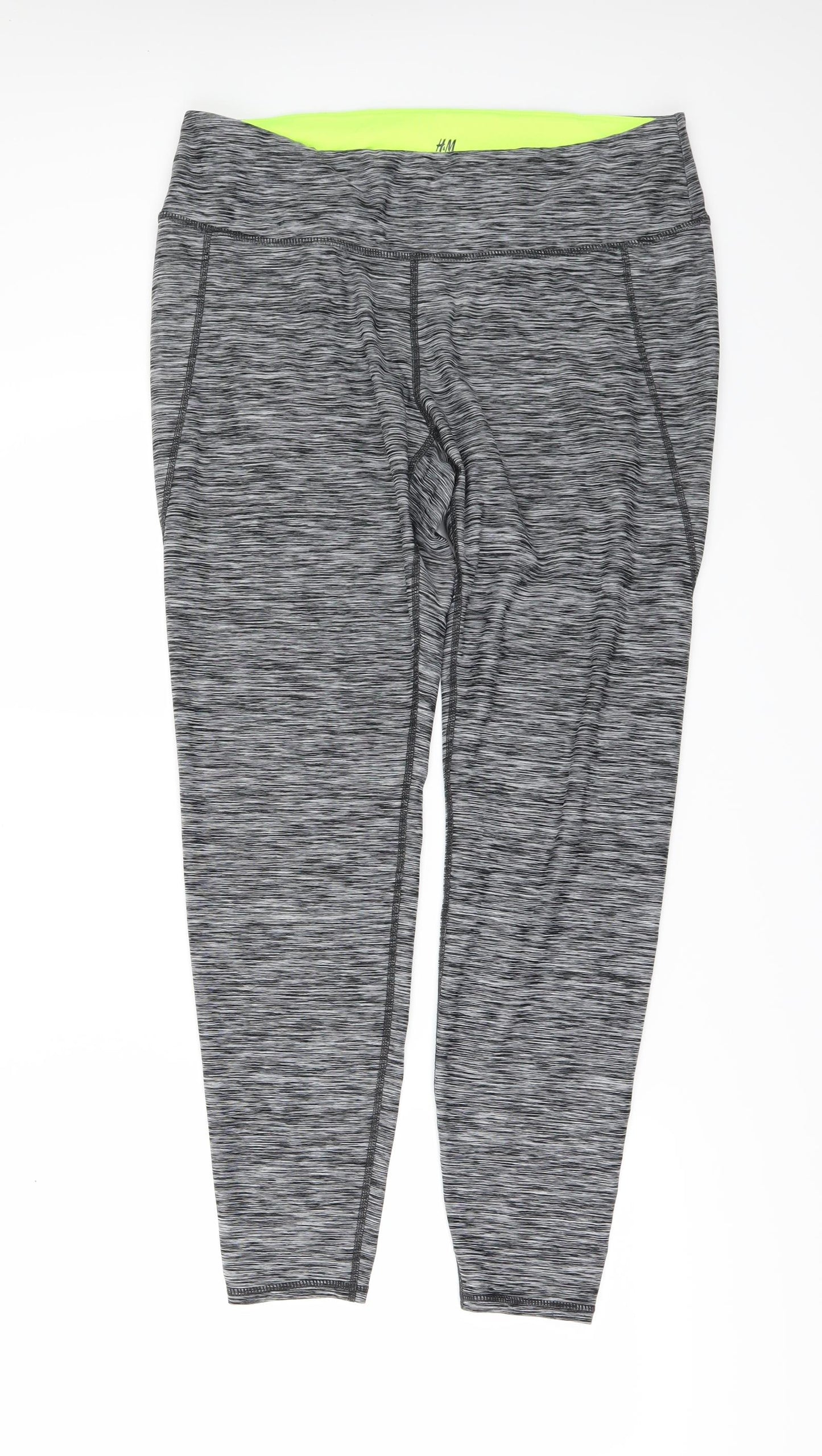 H&M Womens Grey   Compression Leggings Size L L30 in