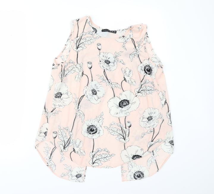 Primark Womens Pink Floral  Tunic Blouse Size 8