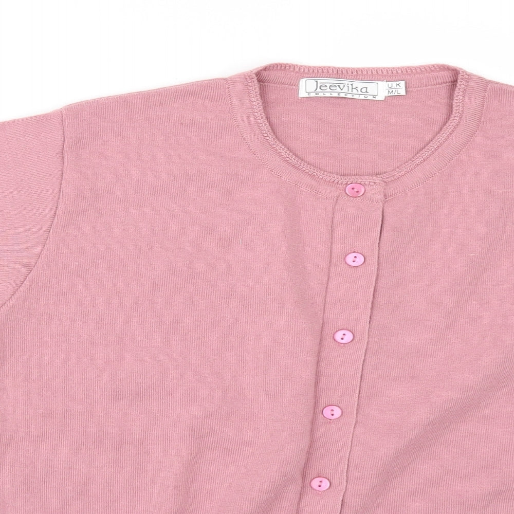 jeevika Womens Pink   Cardigan Jumper Size L
