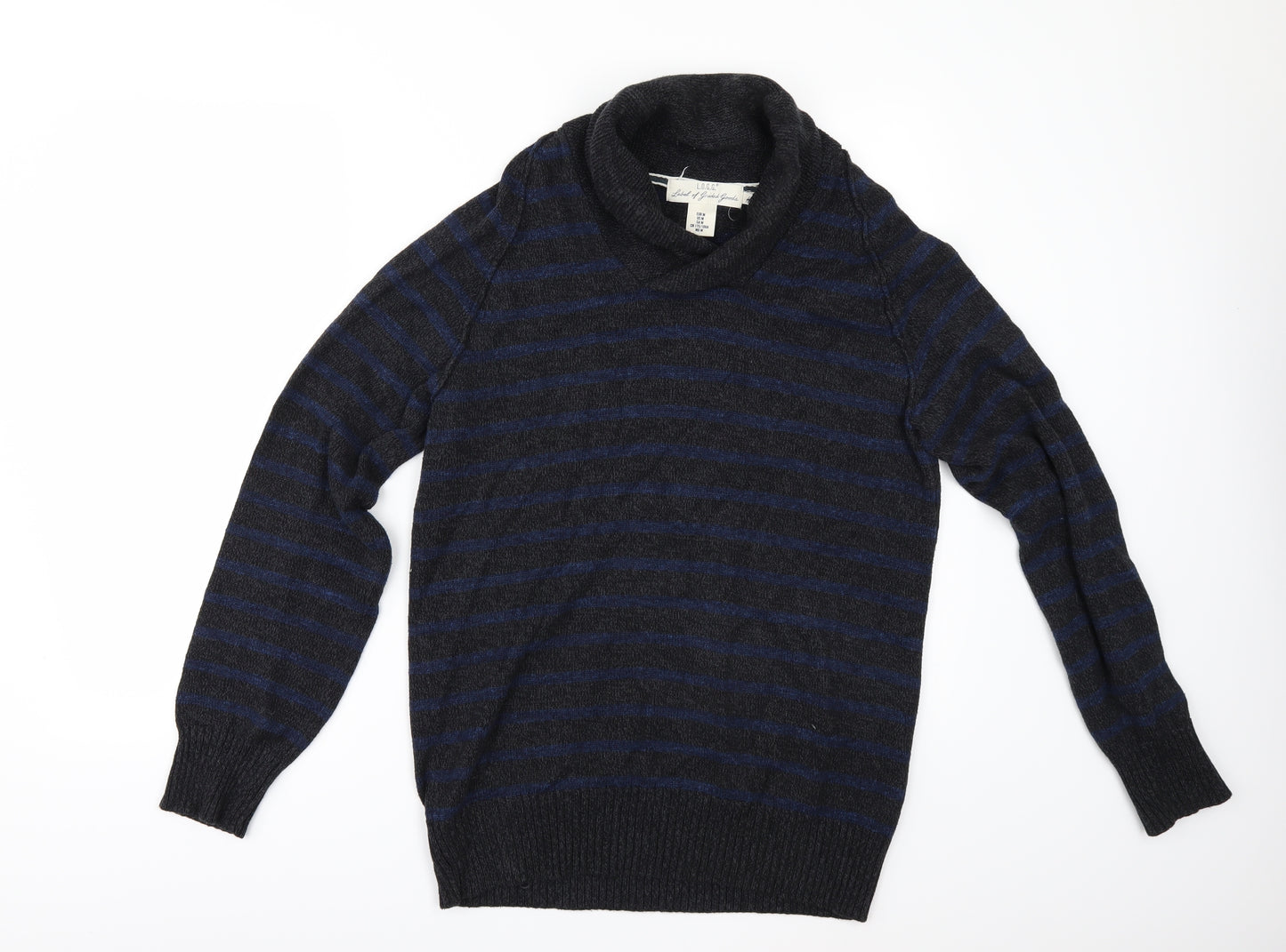 H&M Mens Grey Striped  Pullover Jumper Size M