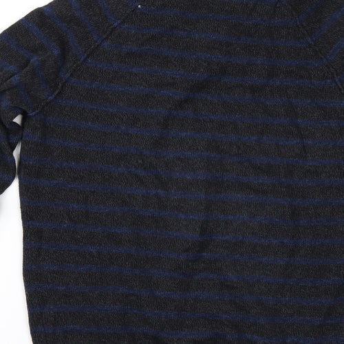 H&M Mens Grey Striped  Pullover Jumper Size M