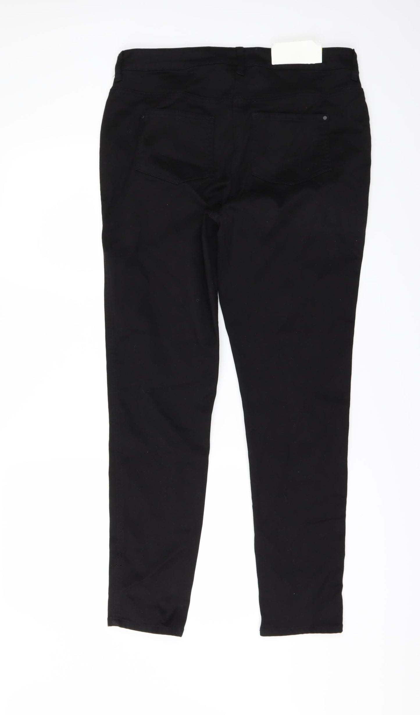 M&Co Womens Black  Denim Straight Jeans Size 14 L30 in
