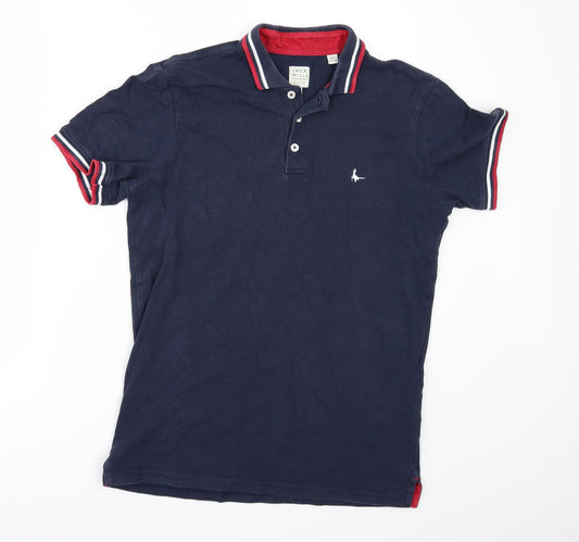 Front view of Jack Wills men’s blue polo, size XS