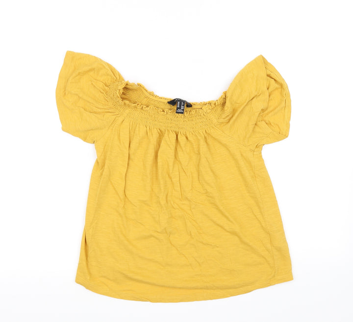 New Look Womens Yellow Basic T-Shirt Size 6