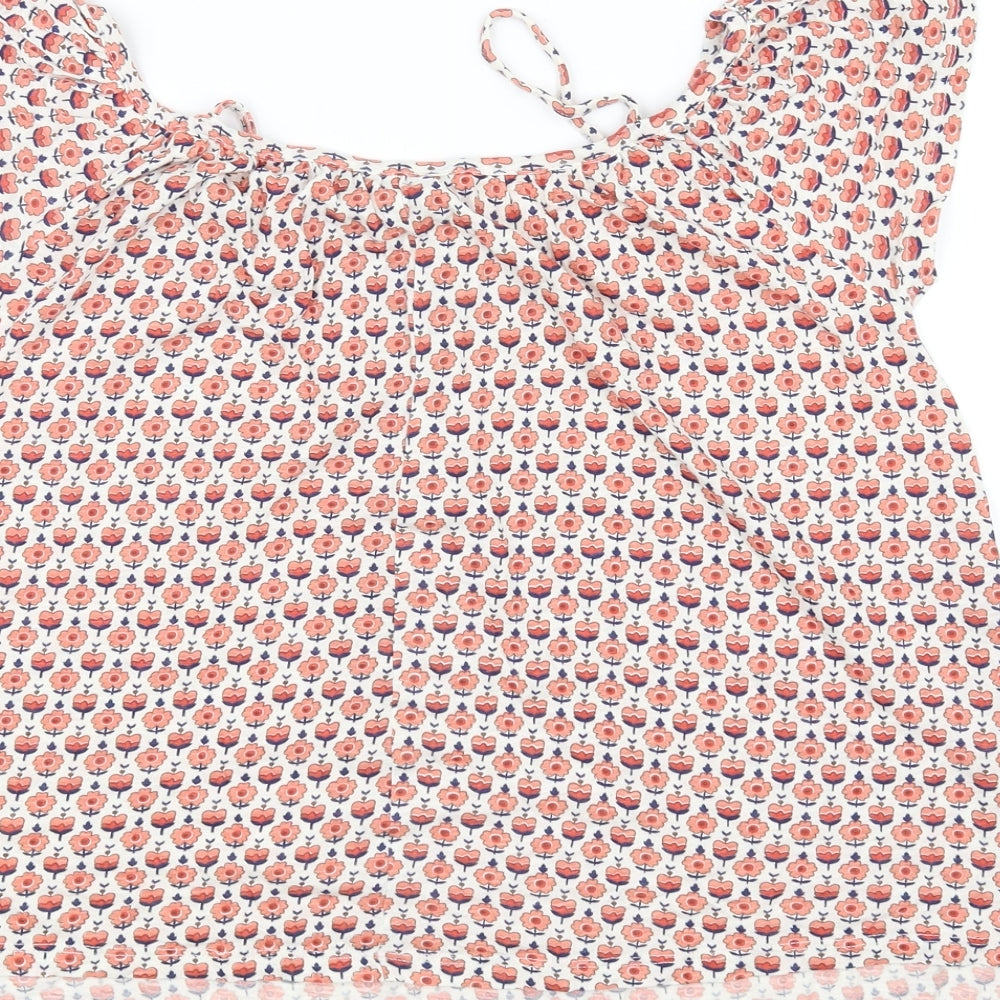 New Look Womens White Floral  Basic Blouse Size 6