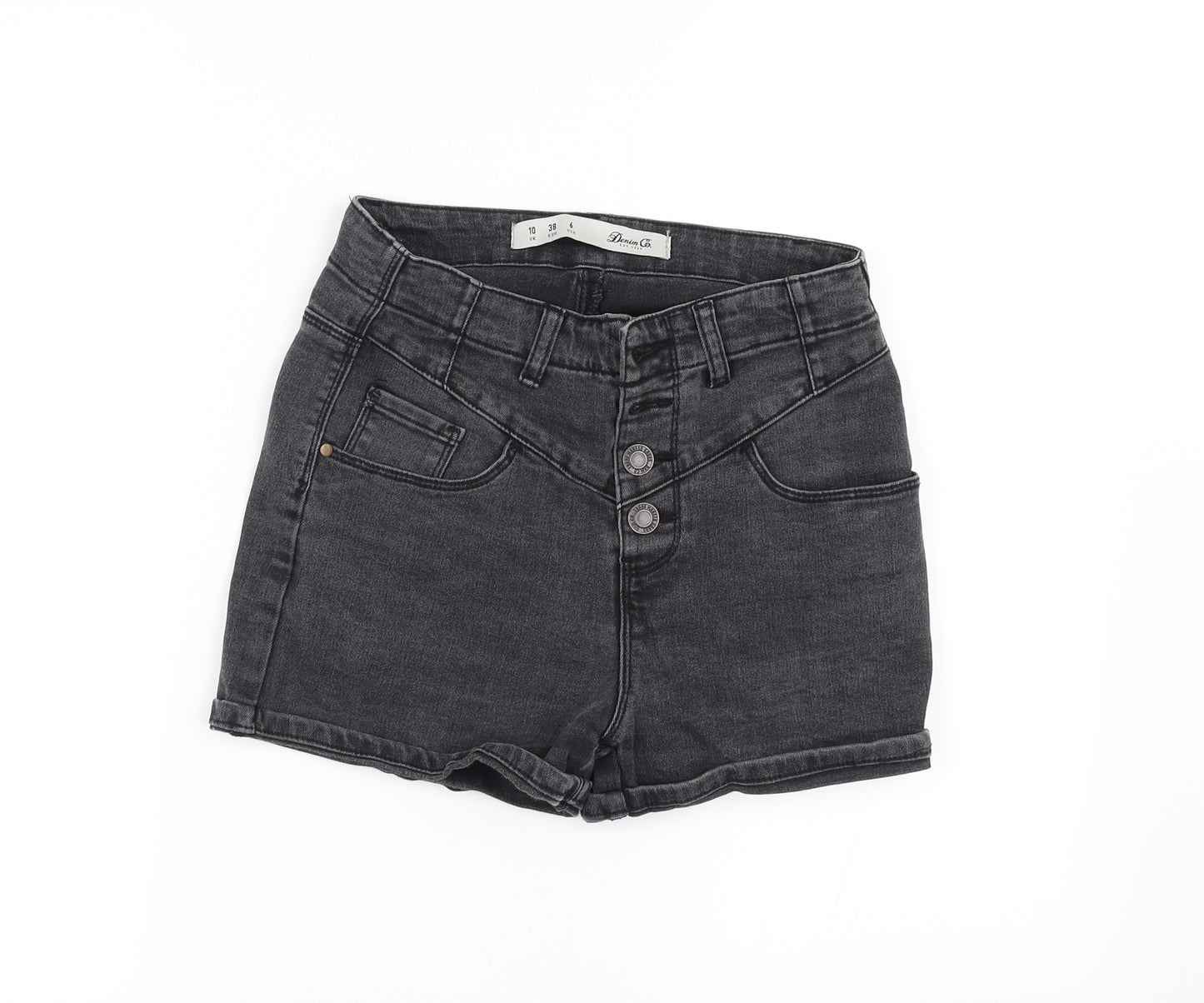 Denim & Co. Womens Grey   Hot Pants Shorts Size 10