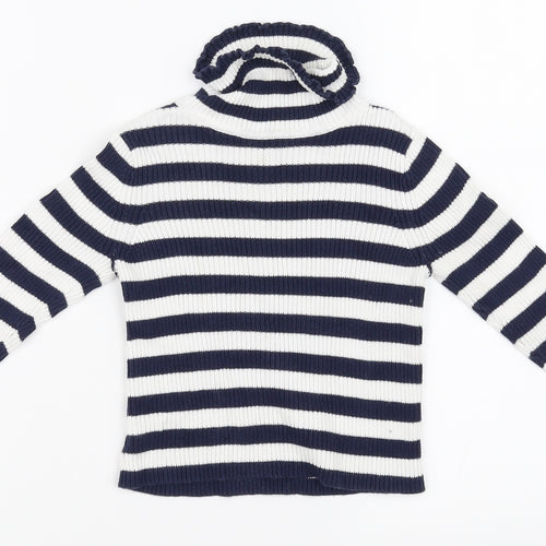 George Girls White Striped  Pullover Jumper Size 2 Years