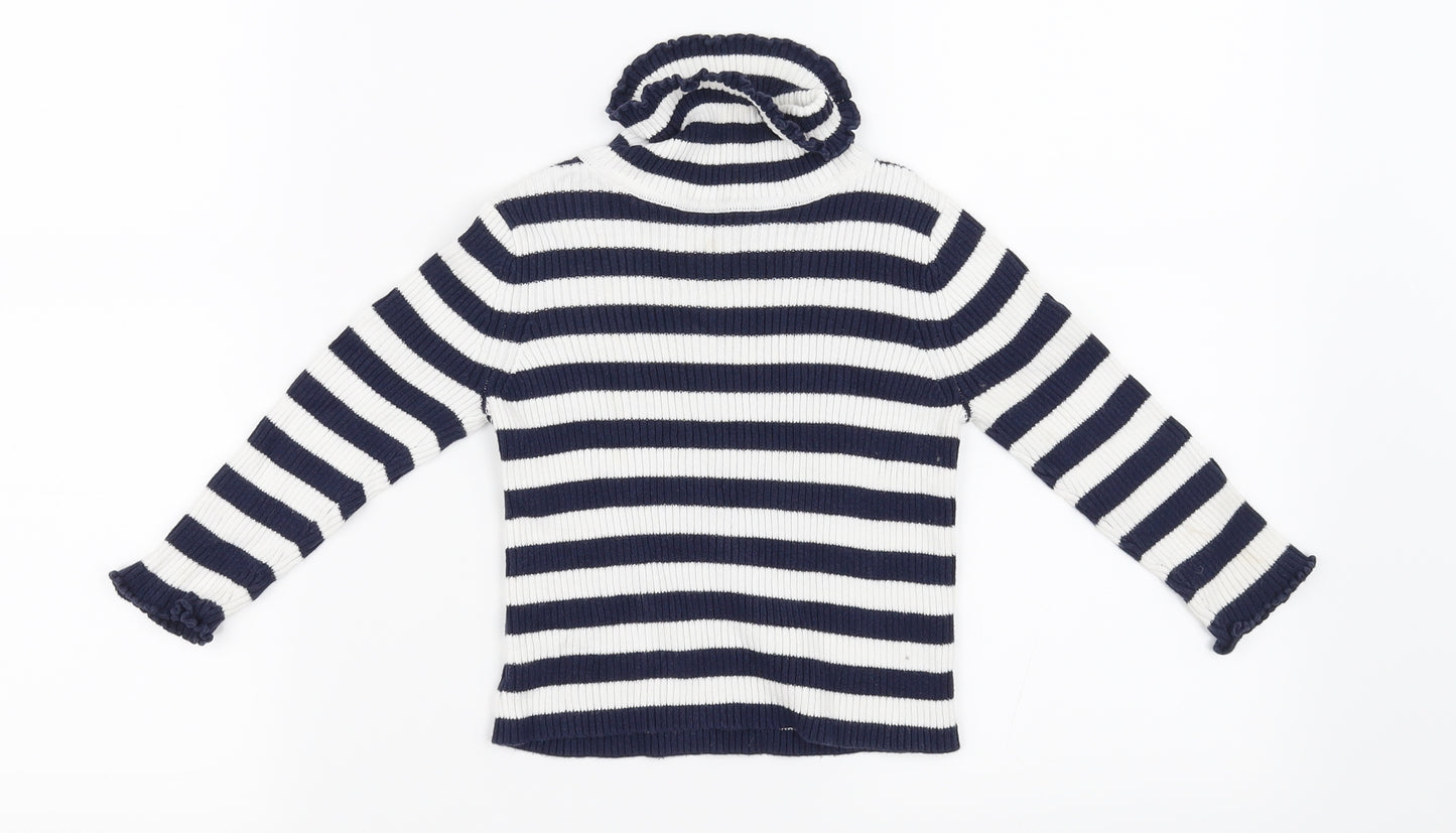George Girls White Striped  Pullover Jumper Size 2 Years