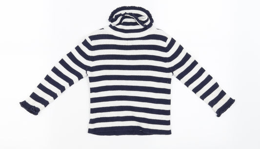 George Girls White Striped  Pullover Jumper Size 2 Years