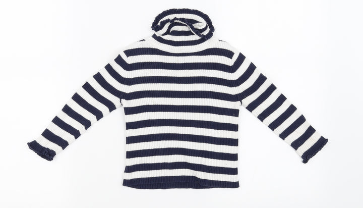 George Girls White Striped  Pullover Jumper Size 2 Years