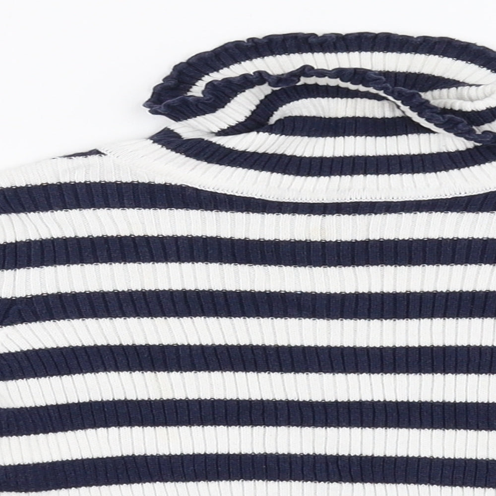 George Girls White Striped  Pullover Jumper Size 2 Years