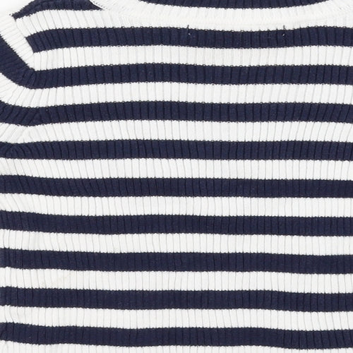 George Girls White Striped  Pullover Jumper Size 2 Years