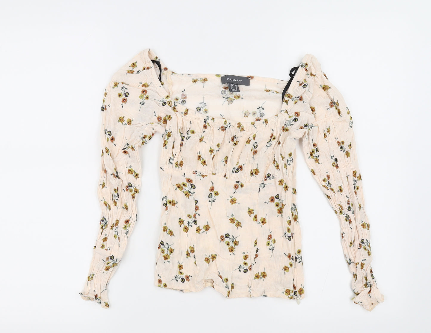 Primark Womens Ivory Floral  Basic Blouse Size 6