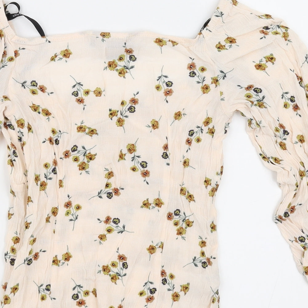 Primark Womens Ivory Floral  Basic Blouse Size 6