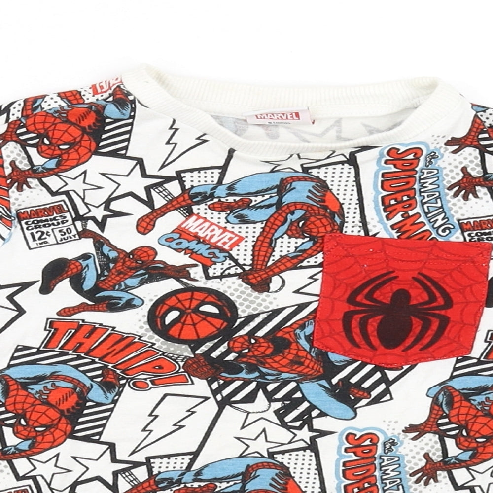 Marvel Comics Boys White   Basic T-Shirt Size 3-4 Years