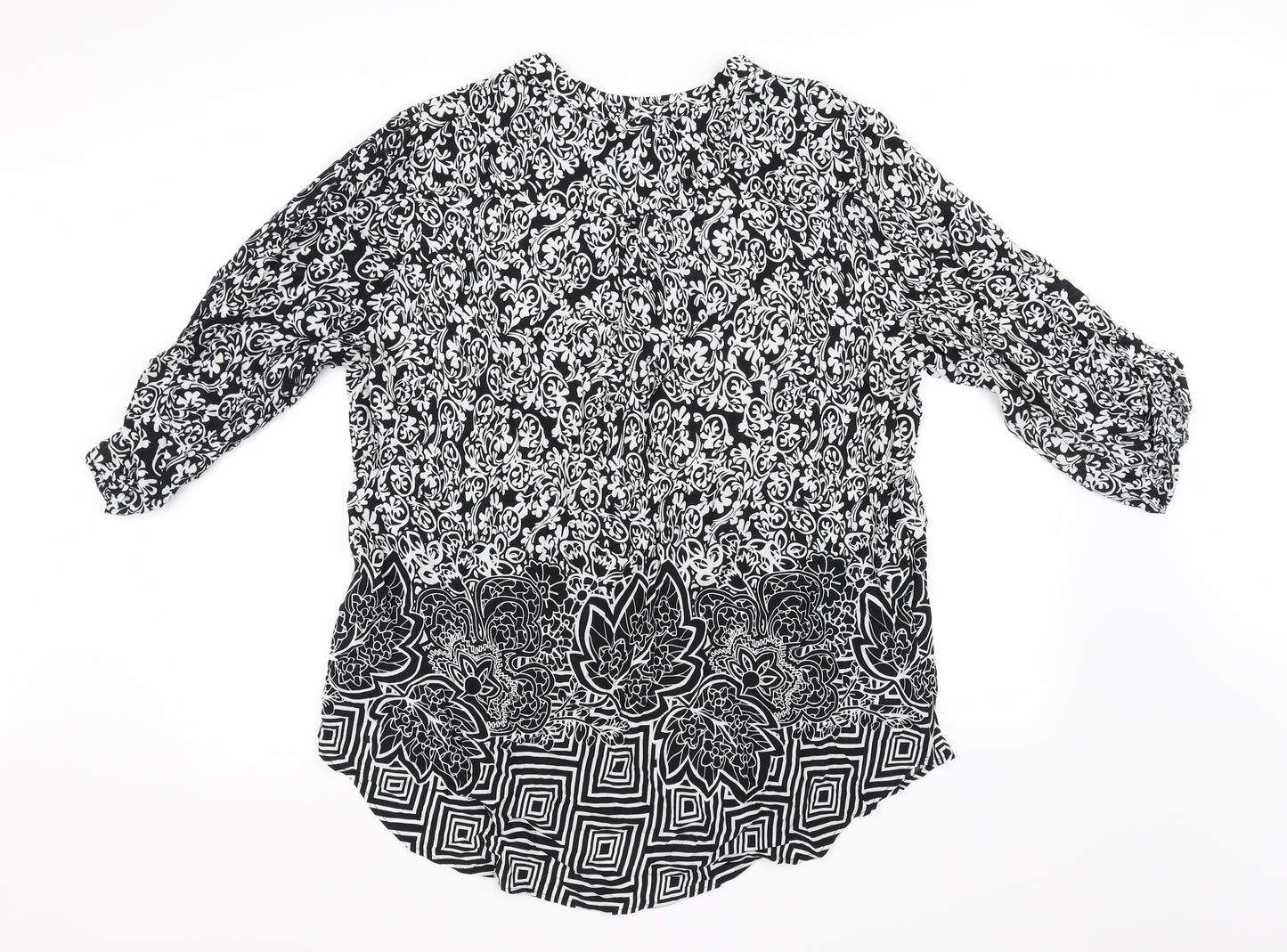 Jendi Womens White Floral  Basic Blouse Size 18